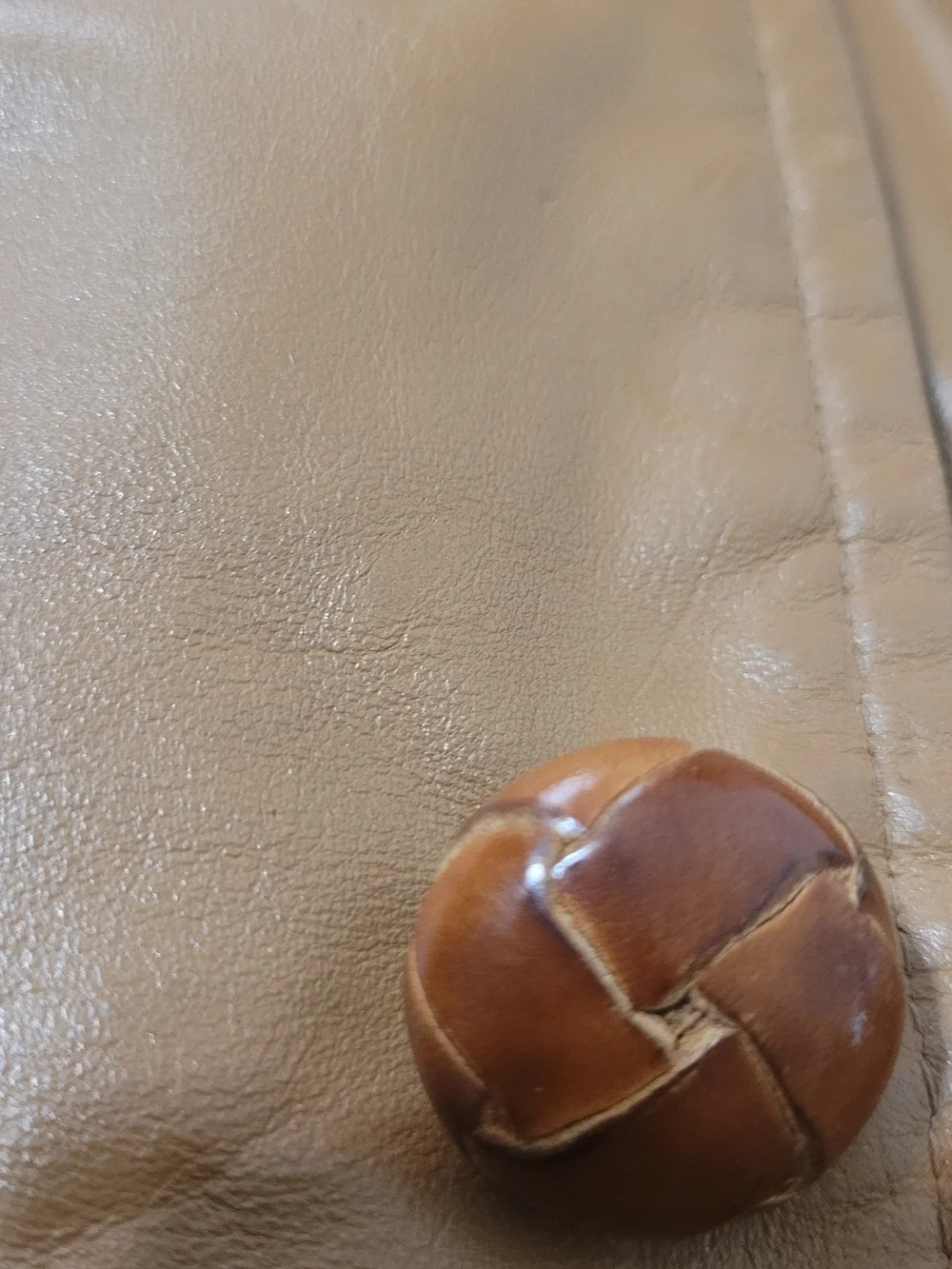 Mens Two-Tone Tan Leather & Suede Jacket Vintage Size Large